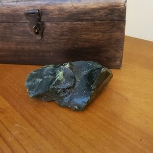 Glass piece from ground of old glass factory